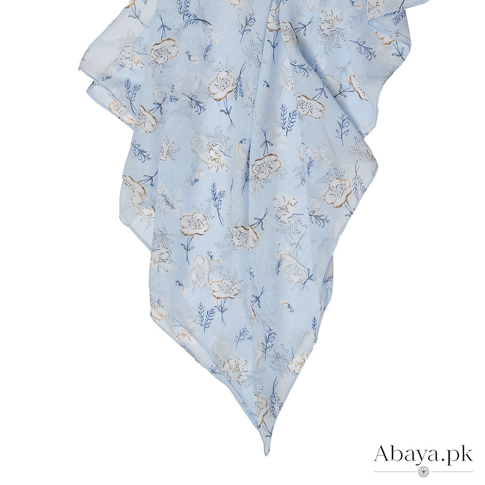 Georgette Baby Blue Blossom