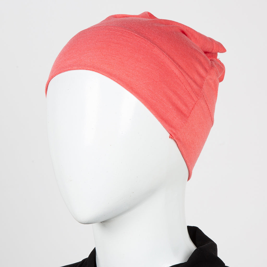 Ivory-Pink Tube Hijab Cap –