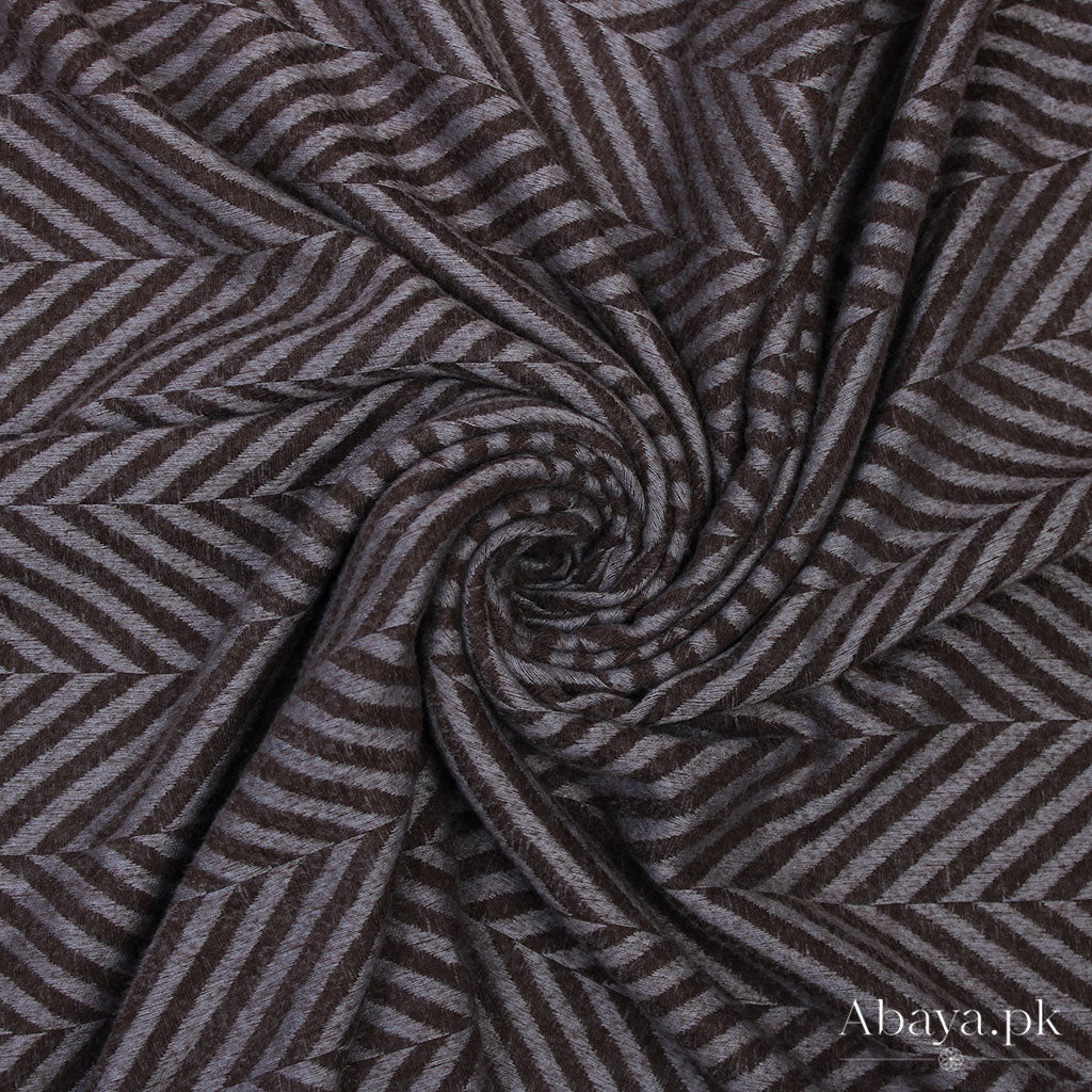 Zebra Woolen Hijab - Dark Brown