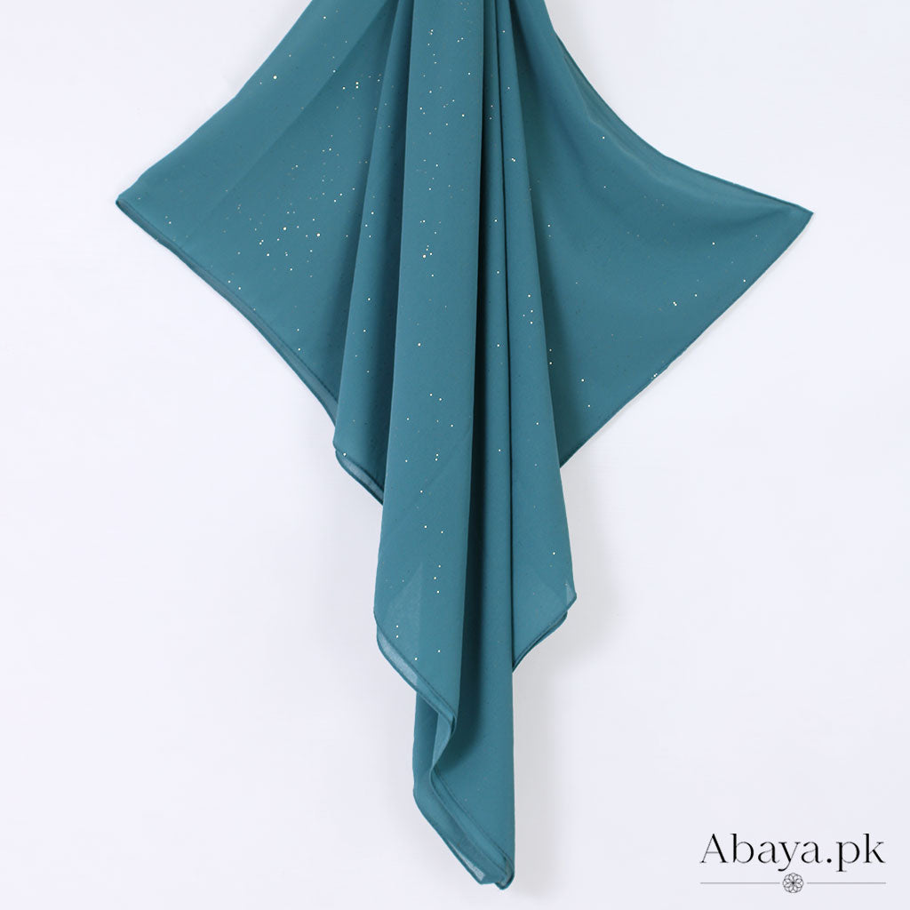 Gleam Chiffon Hijab - Pine Green