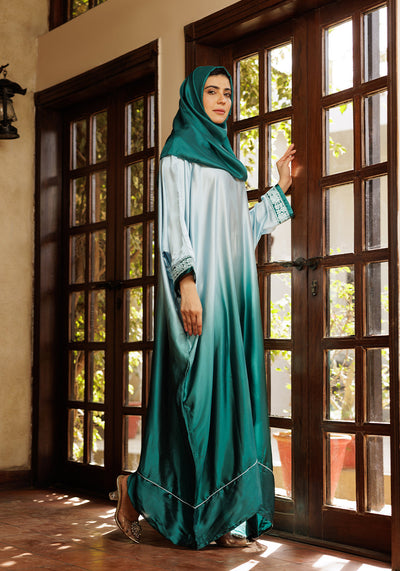 Silk Tie Dye Abaya | Zoe