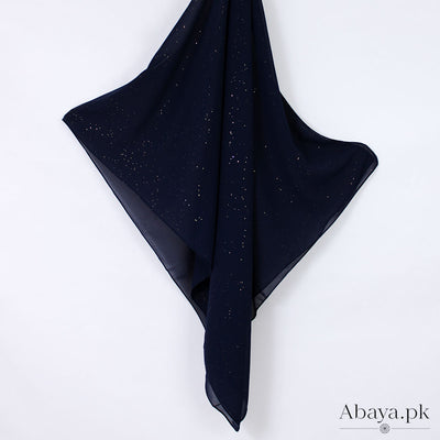 Gleam Chiffon Hijab - Navy Blue