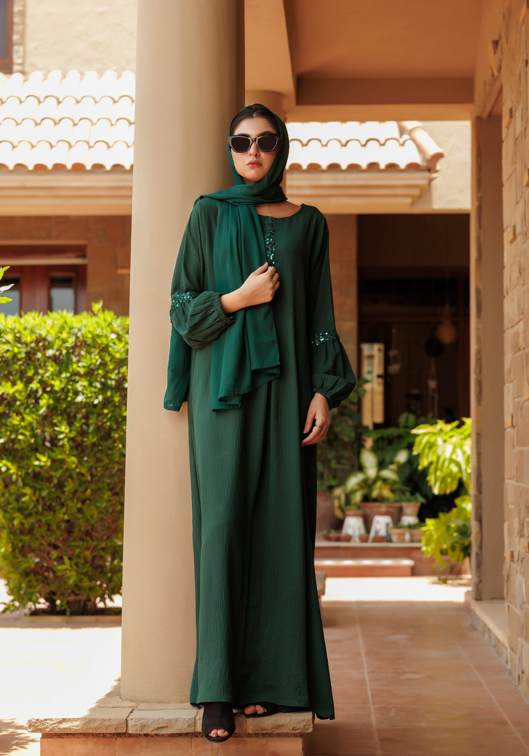 Moonlight Green Abaya