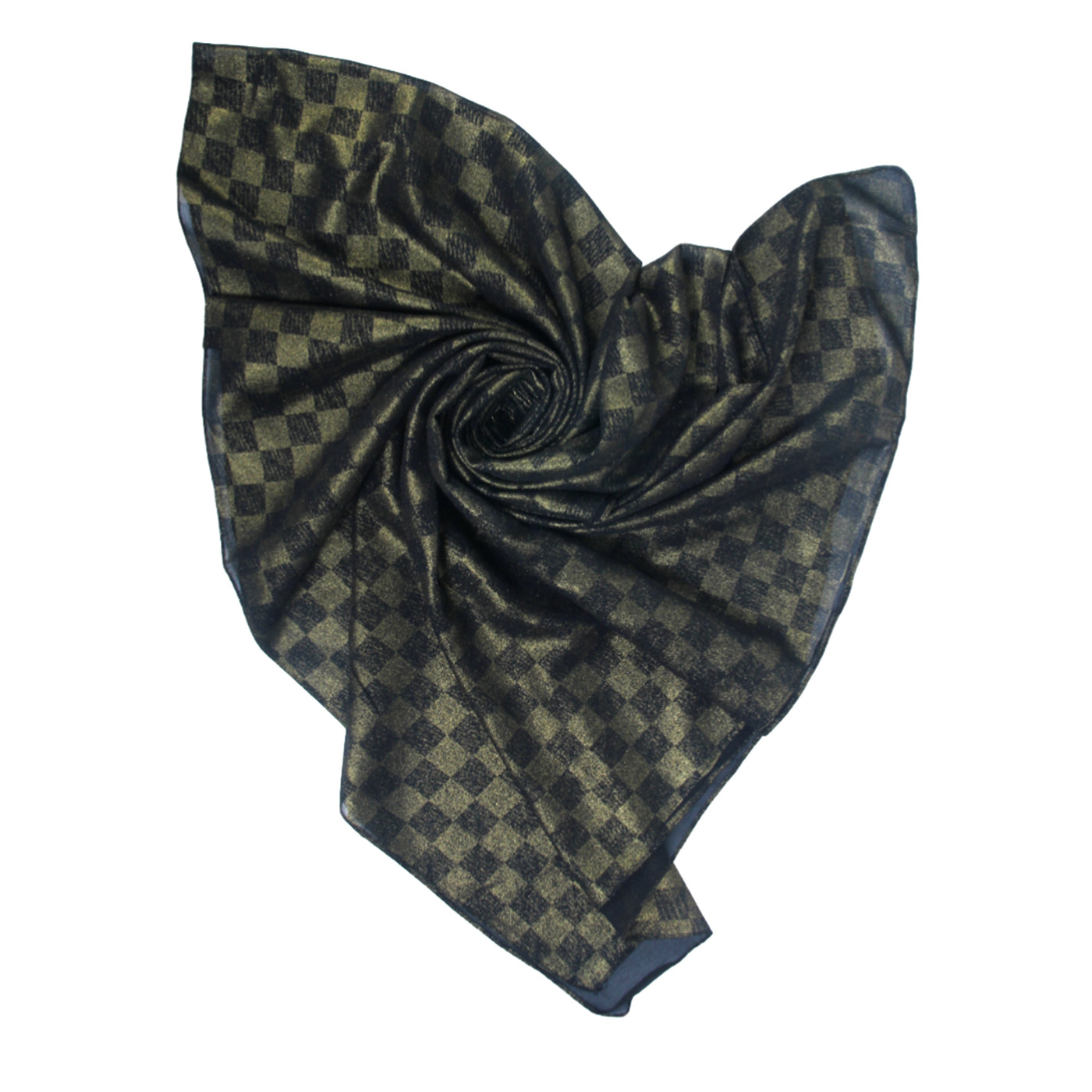 Chiffon Check Foil Black