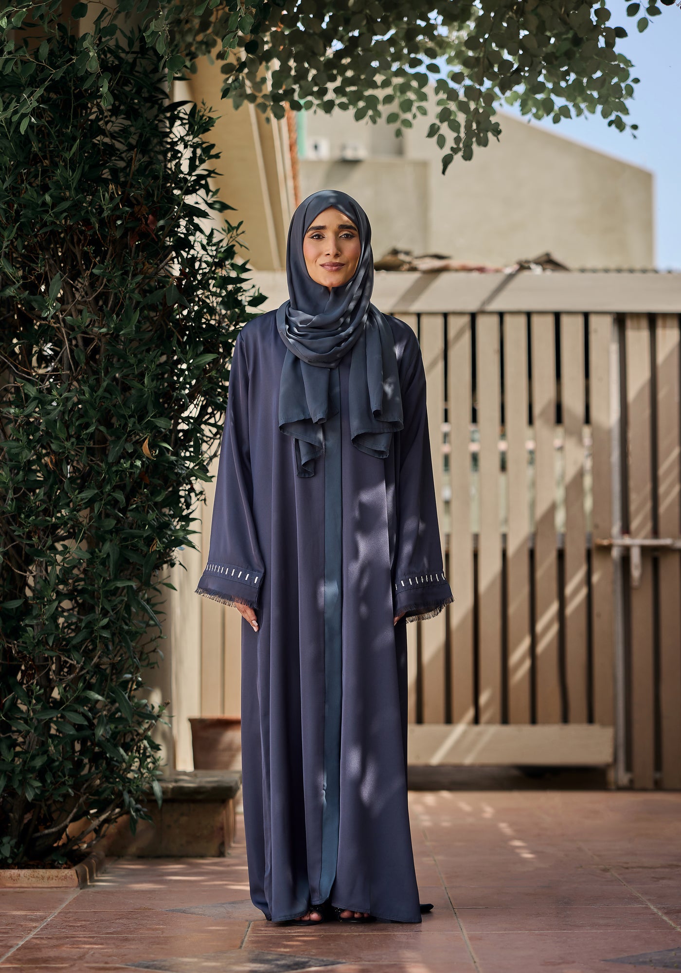 Grey Batek Abaya