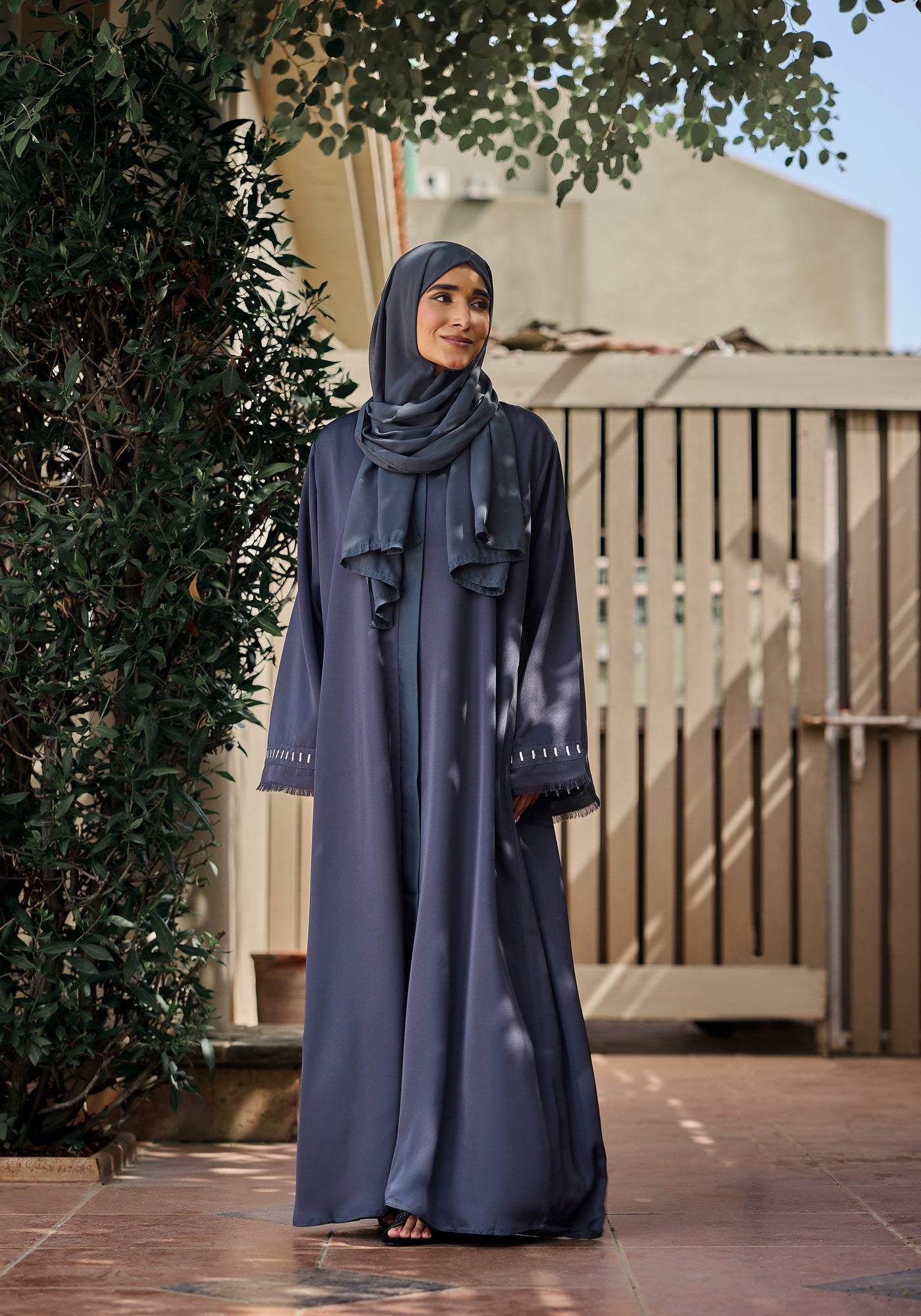 Grey Batek Abaya