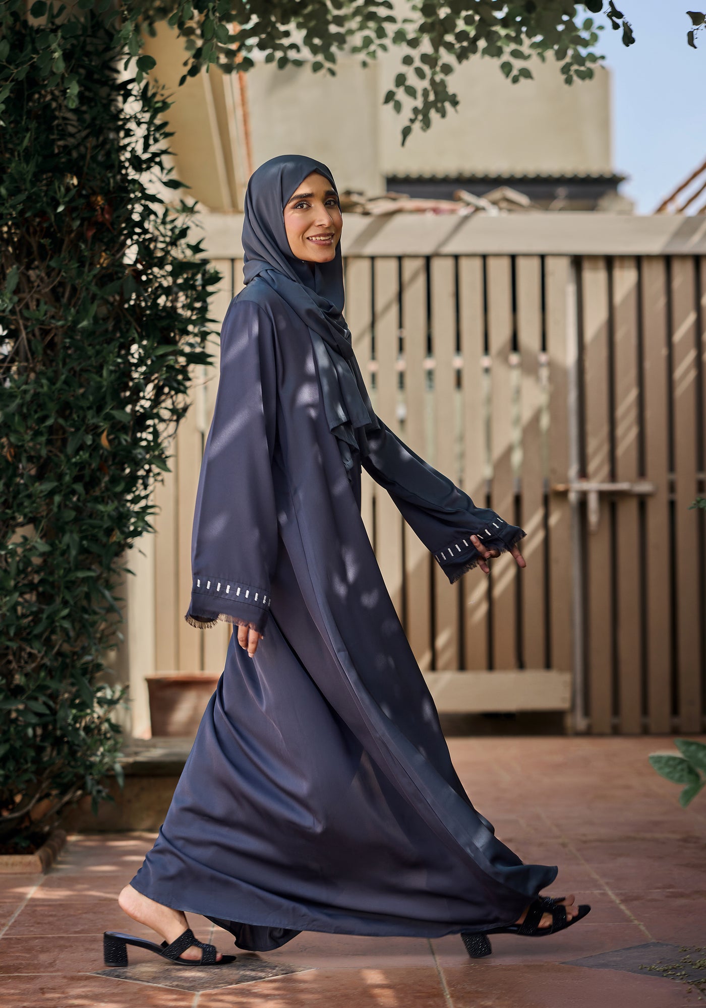 Grey Batek Abaya