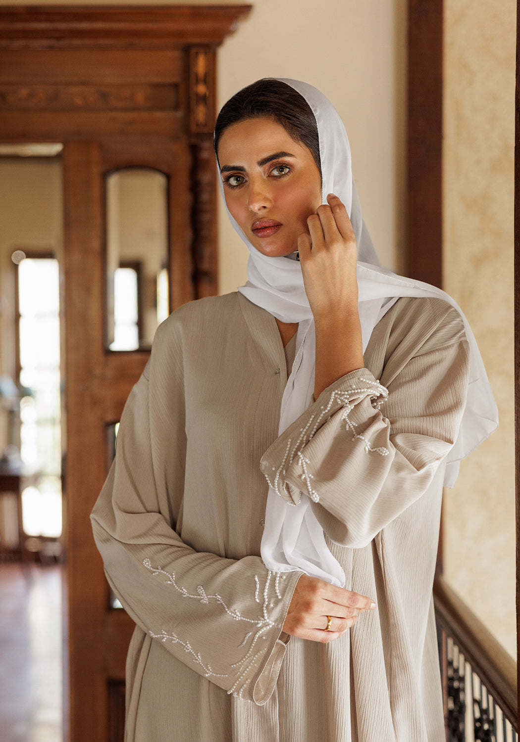 Pearls Dabka Abaya | Zoe