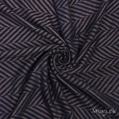 Zebra Woolen Hijab - Navy Blue