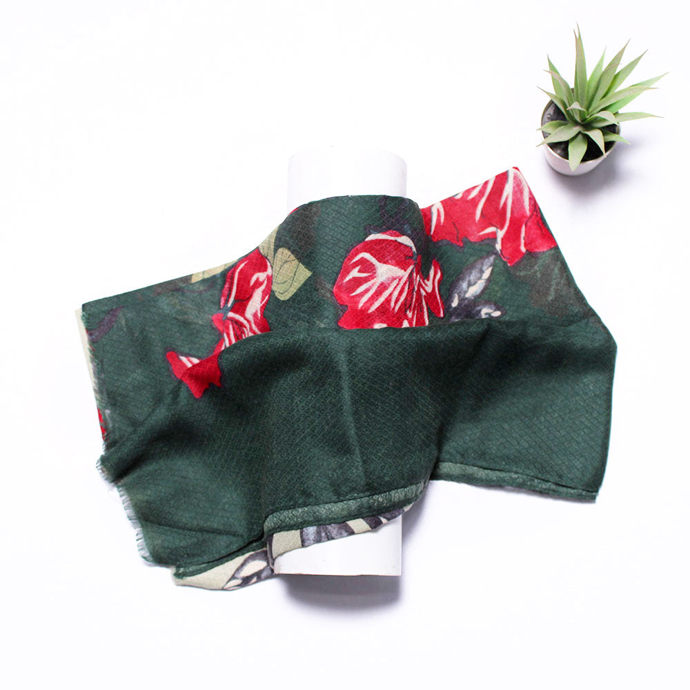 Khanifa Lawn Hijab-Dark Green