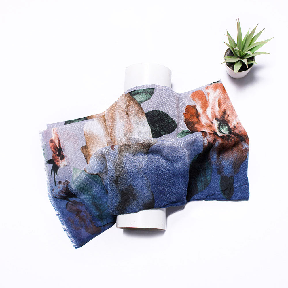 Khanifa Lawn Hijab-Blue