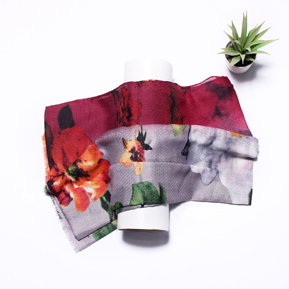 Khanifa Lawn Hijab-Burgundy