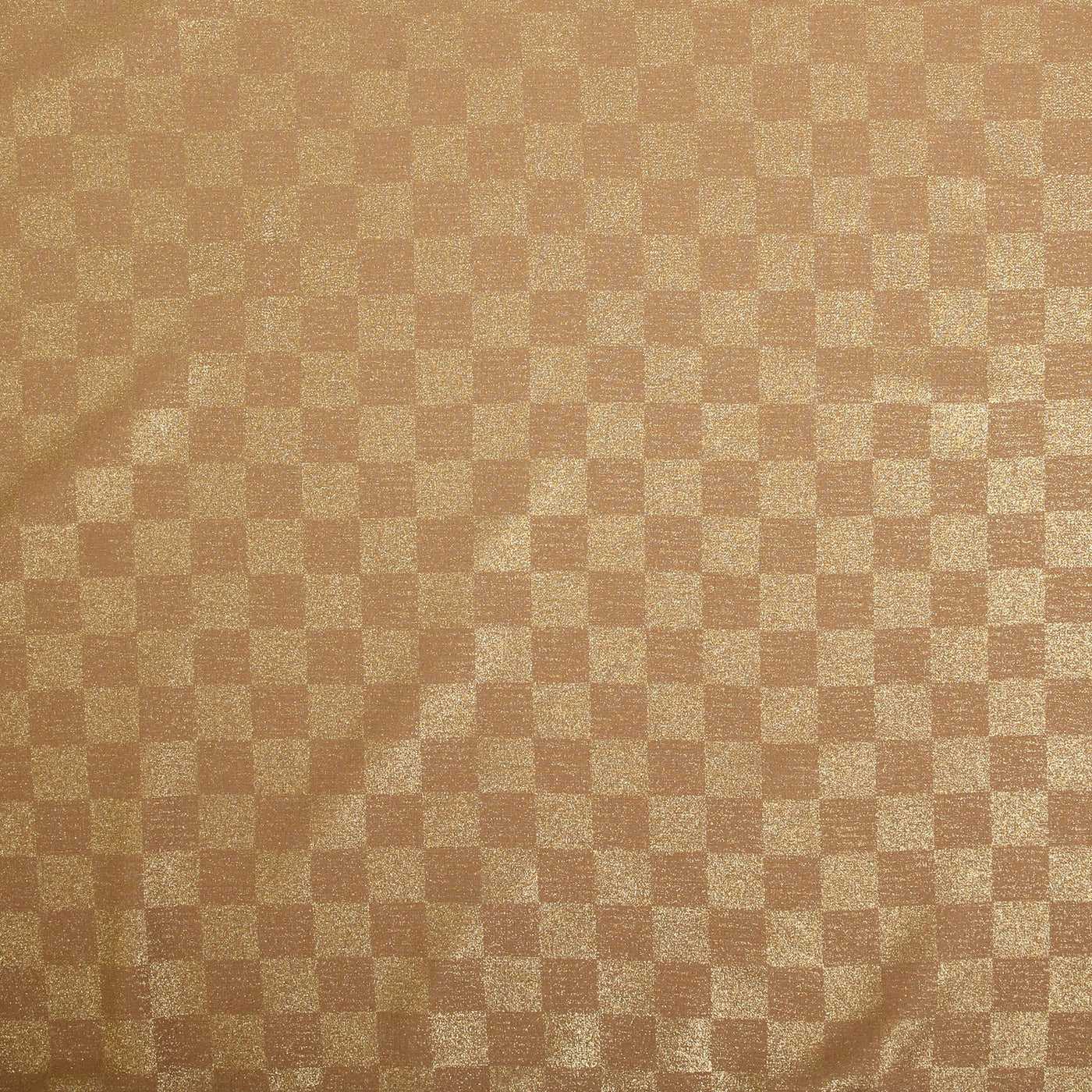 Chiffon Check Foil-Camel