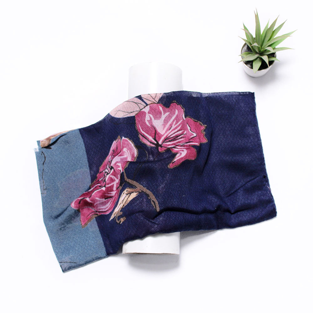 Khanifa Lawn Hijab-Navy Blue