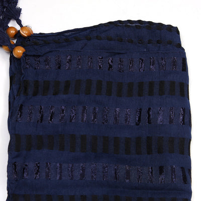 Woven Lawn Hijab-Navy Blue