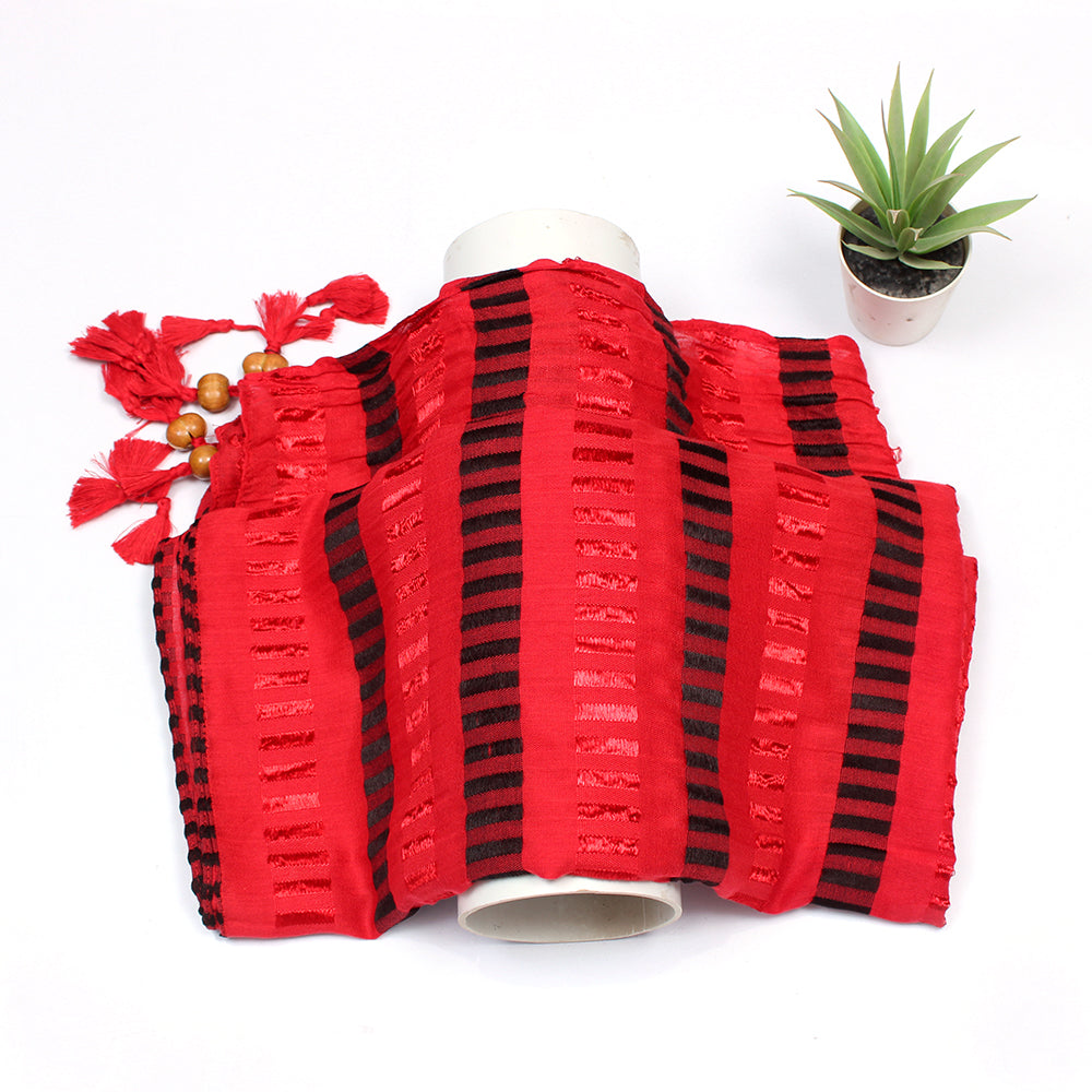 Woven Lawn Hijab-Red