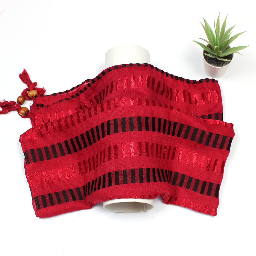 Woven Lawn Hijab-Maroon