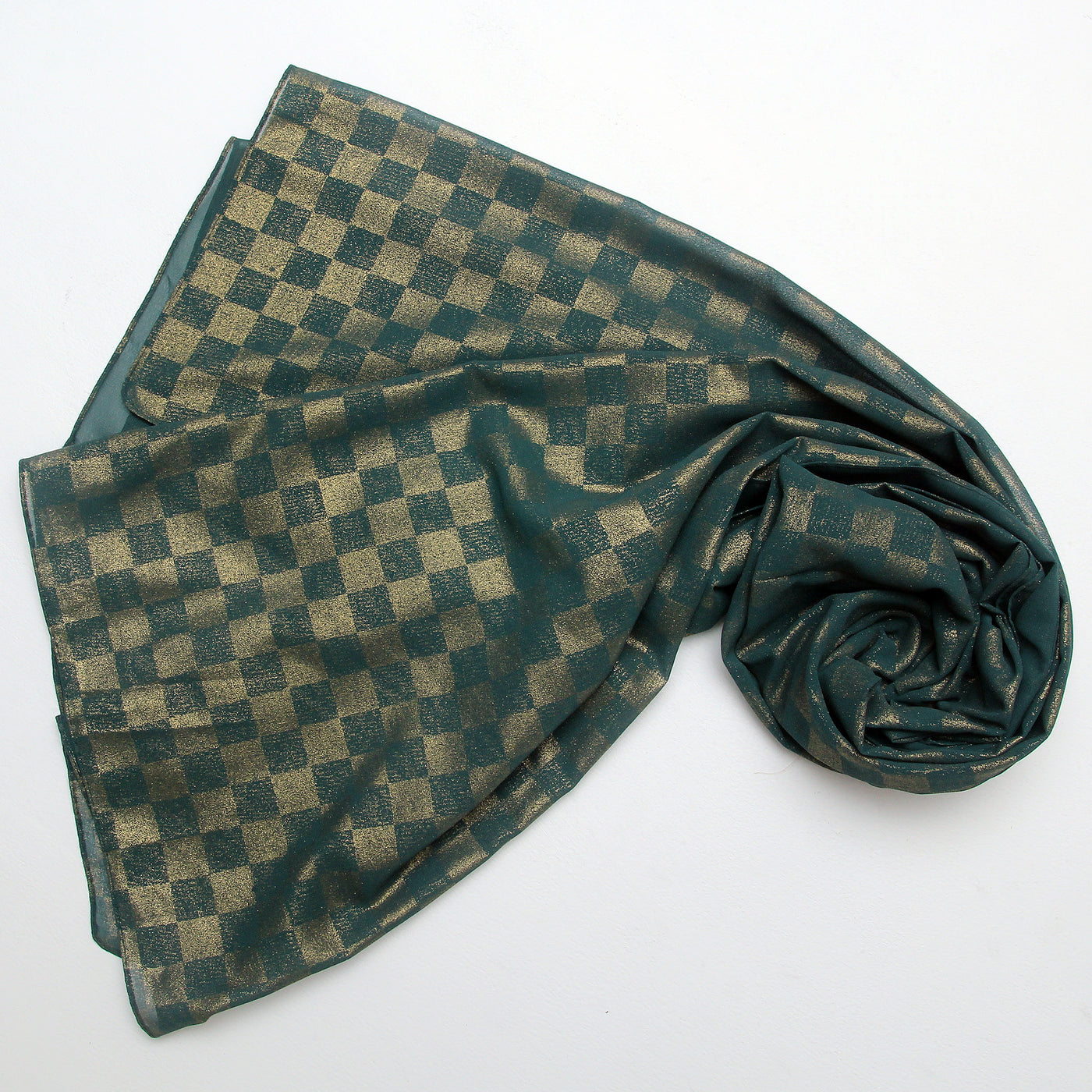 Chiffon Check Foil-Green