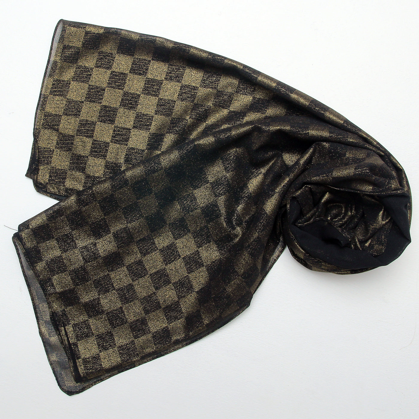 Chiffon Check Foil Black