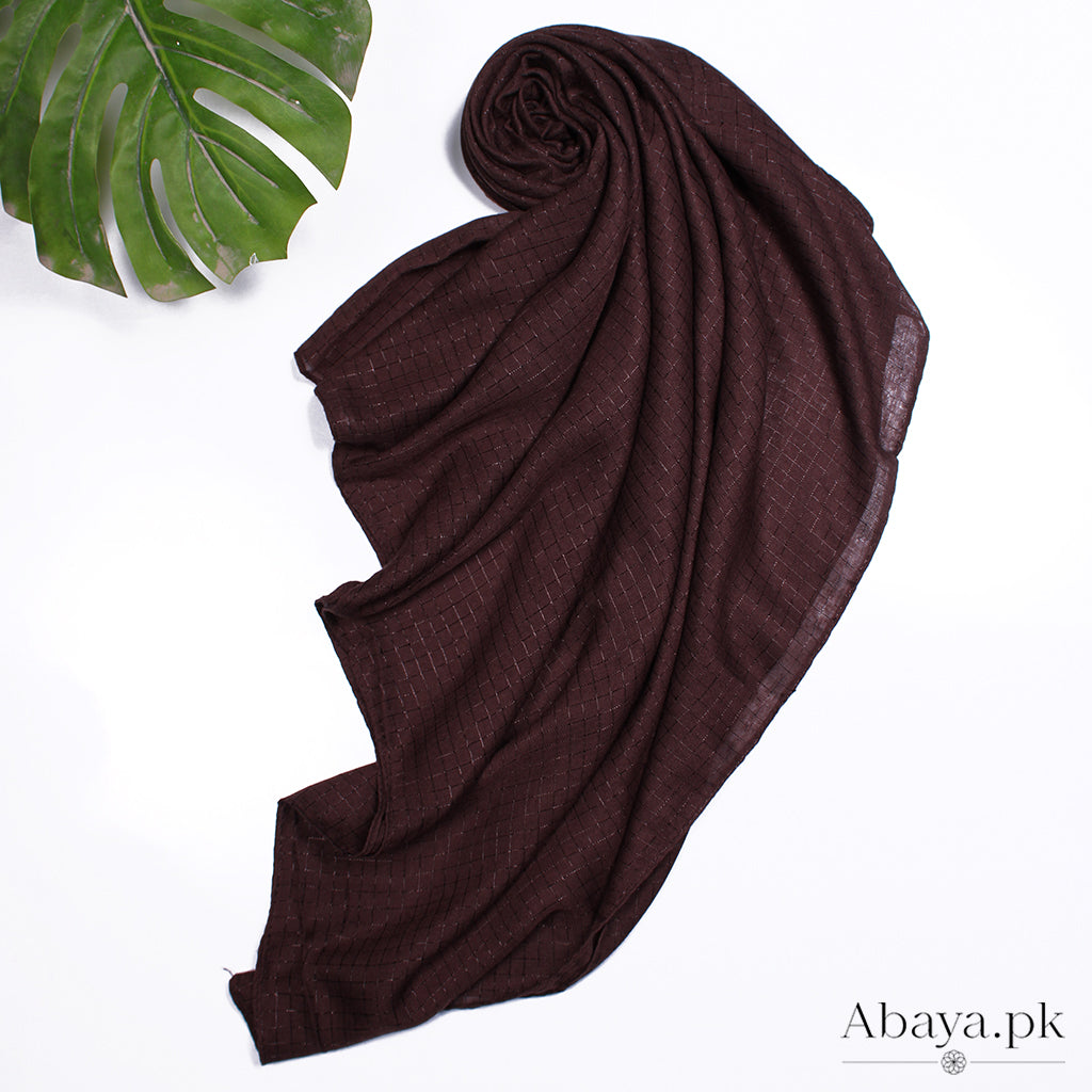 Square Lawn Hijab Dark Brown