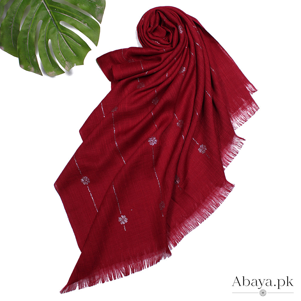 Turkish Foil Hijab Maroon