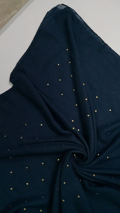 Gold Dotted - Navy Blue