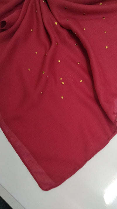 Gold Dotted - Maroon