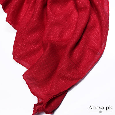 Square Lawn Hijab Red