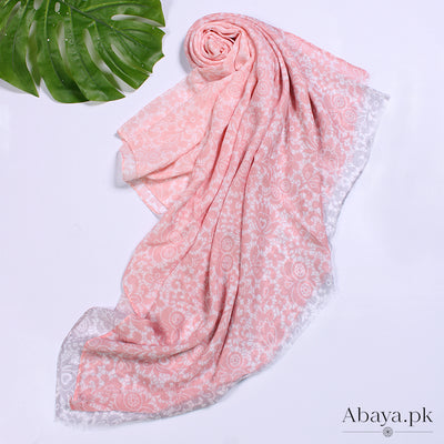 Lawn Printed Hijab T-Pink and Grey