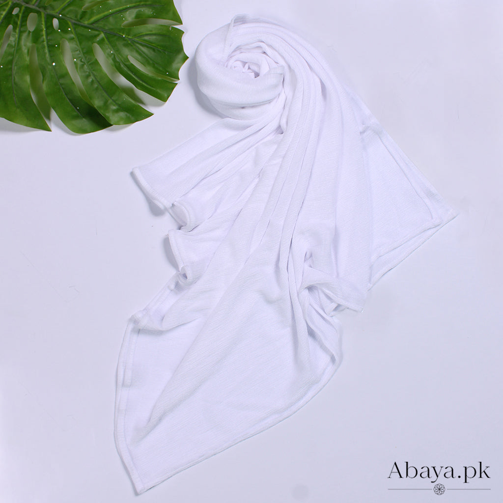 Jersey Hijab White – Abaya.pk