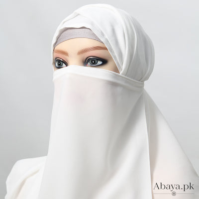 Chiffon Single Layered Niqab White