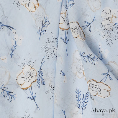 Georgette Baby Blue Blossom