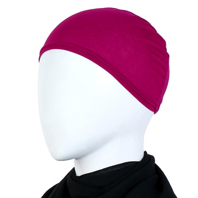 Ruby Pink Lastic Hijab Cap