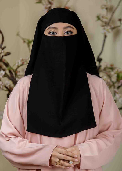 Triple Layered Niqab Black