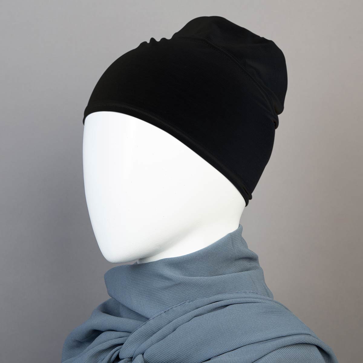 Black Tube Hijab Cap