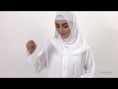 White Basic Front-Open Abaya